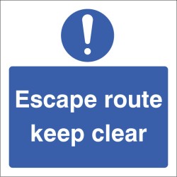 ! - Escape Route - Keep Clear