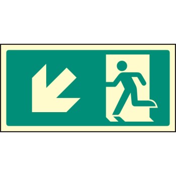 Intermediate Fire Exit Marker - Arrow Down Left