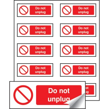 Do Not Unplug Labels (Sheet of 10)