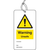 Warning - Unsafe - Double Sided Safety Tag (Pack of 10)