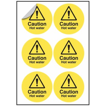 Caution - Hot Water Labels