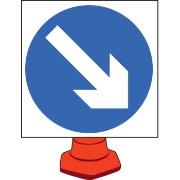 Keep Right - Cone Sign