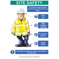 PPE Requirement Sign (Hat - Hivis - Gloves - Boots)