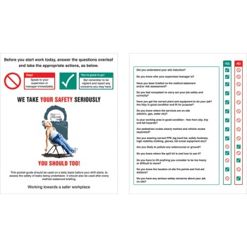 Site Safety Induction - Pocket Guide (Pack of 10)