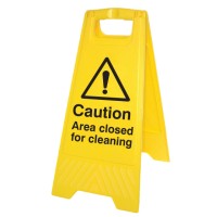 Caution - Area Closed for Cleaning - Self Standing Floor Sign