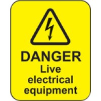 Danger - Live Electrical Equipment Labels