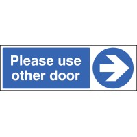 Please Use Other Door - Arrow Right