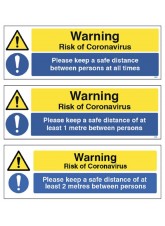 Warning - Please Keep a Safe Distance - Floor Graphic - 0 / 1m / 2m Options