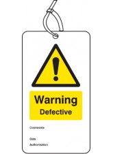 Warning - Defective - Double Sided Safety Tag (Pack of 10)