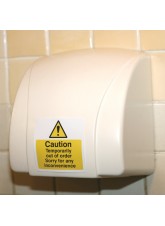 6 x Caution - Temporarily Out of Order Labels - 105 x 99mm